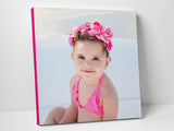 Baby on Trip: lovely photo printed on square canvas.
