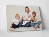 Mom, kids, and baby personalized photo canvas print.