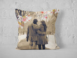 "I Love You" Cushion - Couple vintage photo style.