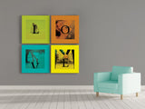 Mosaic canvas prints: 4 square canvases composition.