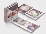 Newborn baby girl photo album - square format - layfalt