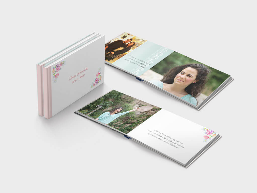 Memories lay-flat photo album - A5 landscape format