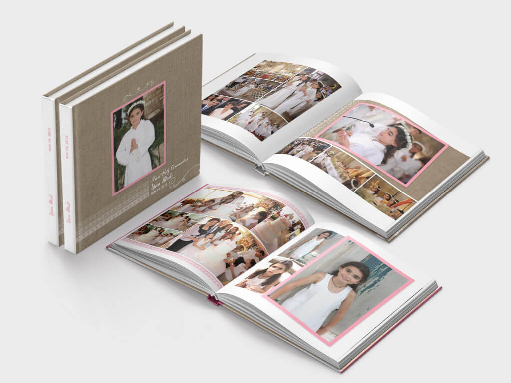 First Communion photo book - square format - soft paper