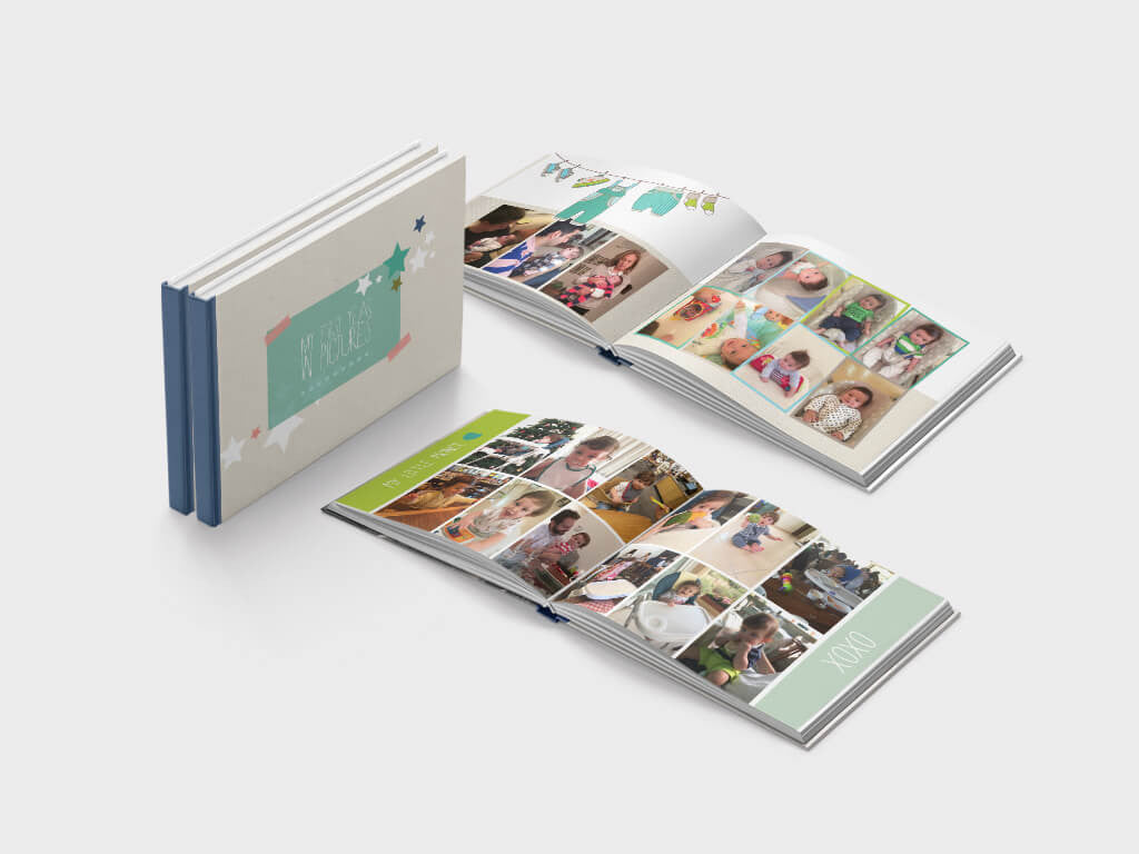 Baby boy photo book - A5 landscape format - soft paper   
