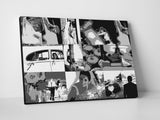 Black and white wedding photo collage printed on high quality canvas.