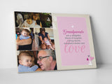 Grandparents and baby photo canvas.