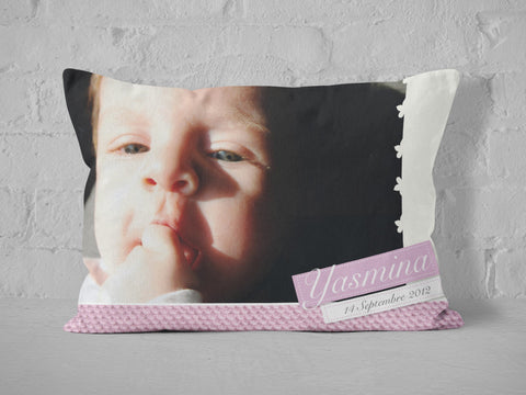 Personalized newborn photo cushion - design 1. 