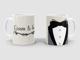 "Groom To Be" custom design printed on ceramic mug.