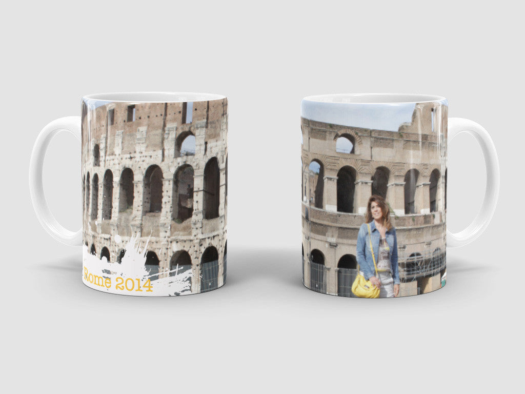 Italy travel photo onto personalized mug.